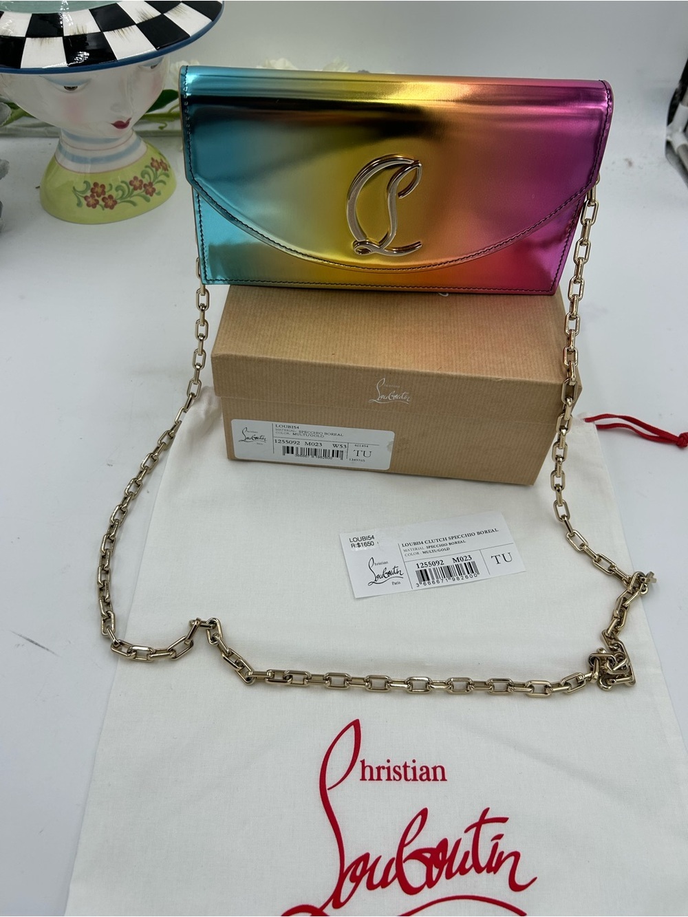Women's Christian Louboutin LOUBI 54 multicolor SPECCIO Crossbody/clutch bag